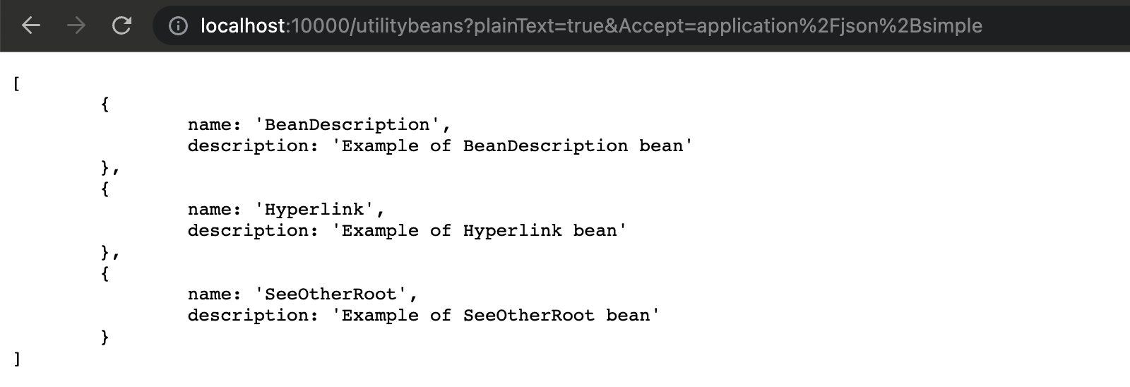 Utility Beans JSON